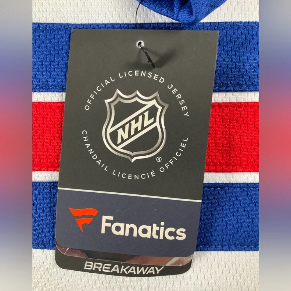 New York Rangers Fanatics Men’s White Medium NHL Breakaway Jersey NWT - Picture 7 of 11